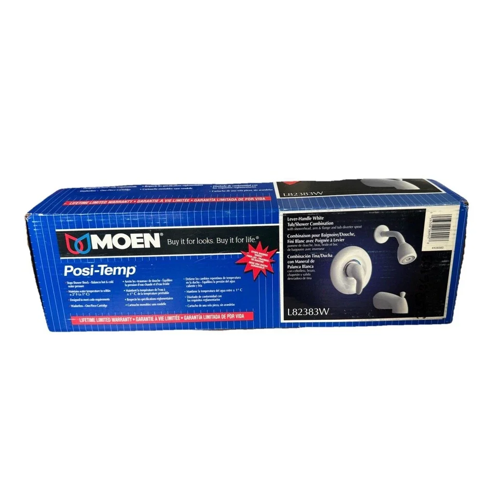 Moen Posi Temp #L82383 W Lever-Handle WhiteTub/Shower Combination